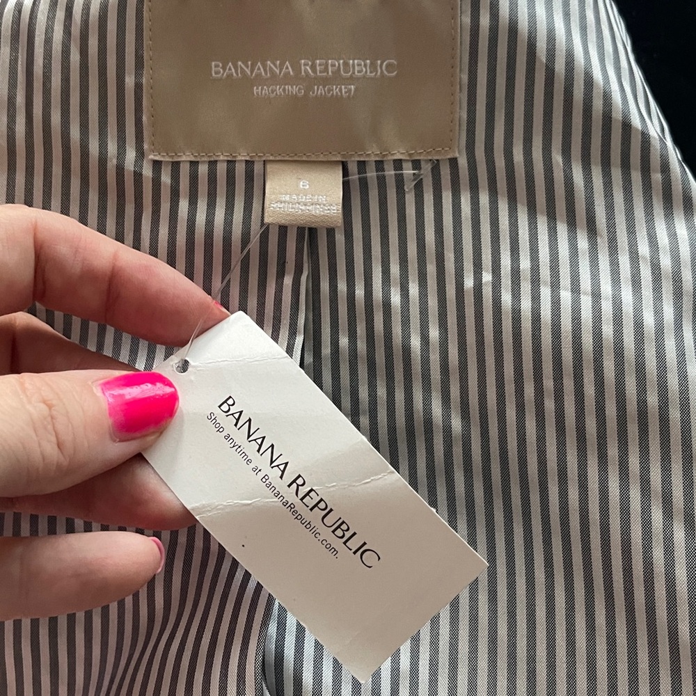 New BANANA REPUBLIC Classic Wool black blazer jacket career cocktail - Picture 15 of 15
